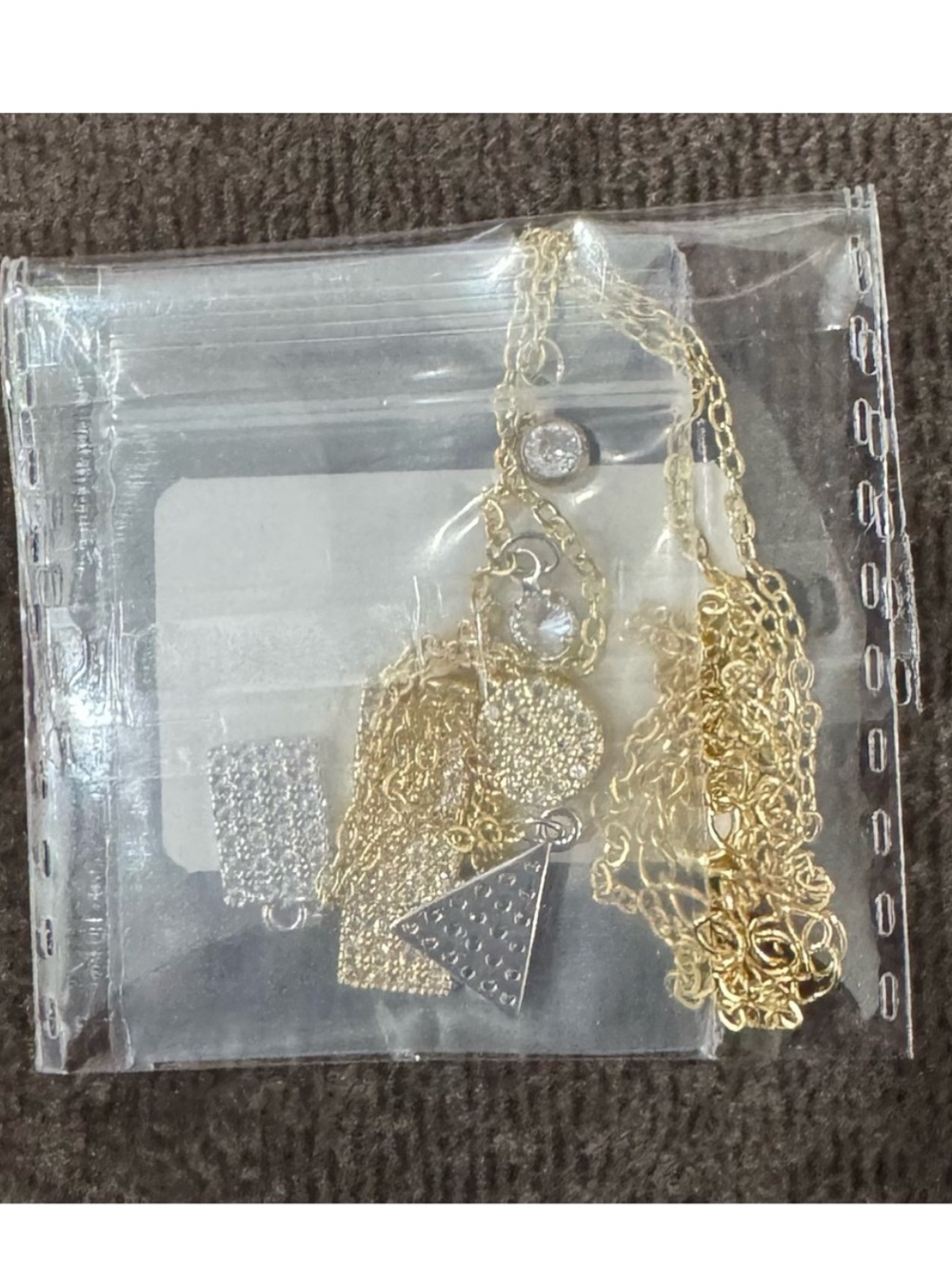 NWT Gold Plated Multi Shaped Pavé Swarovski Crystal Accented Necklace - Picture 14 of 15
